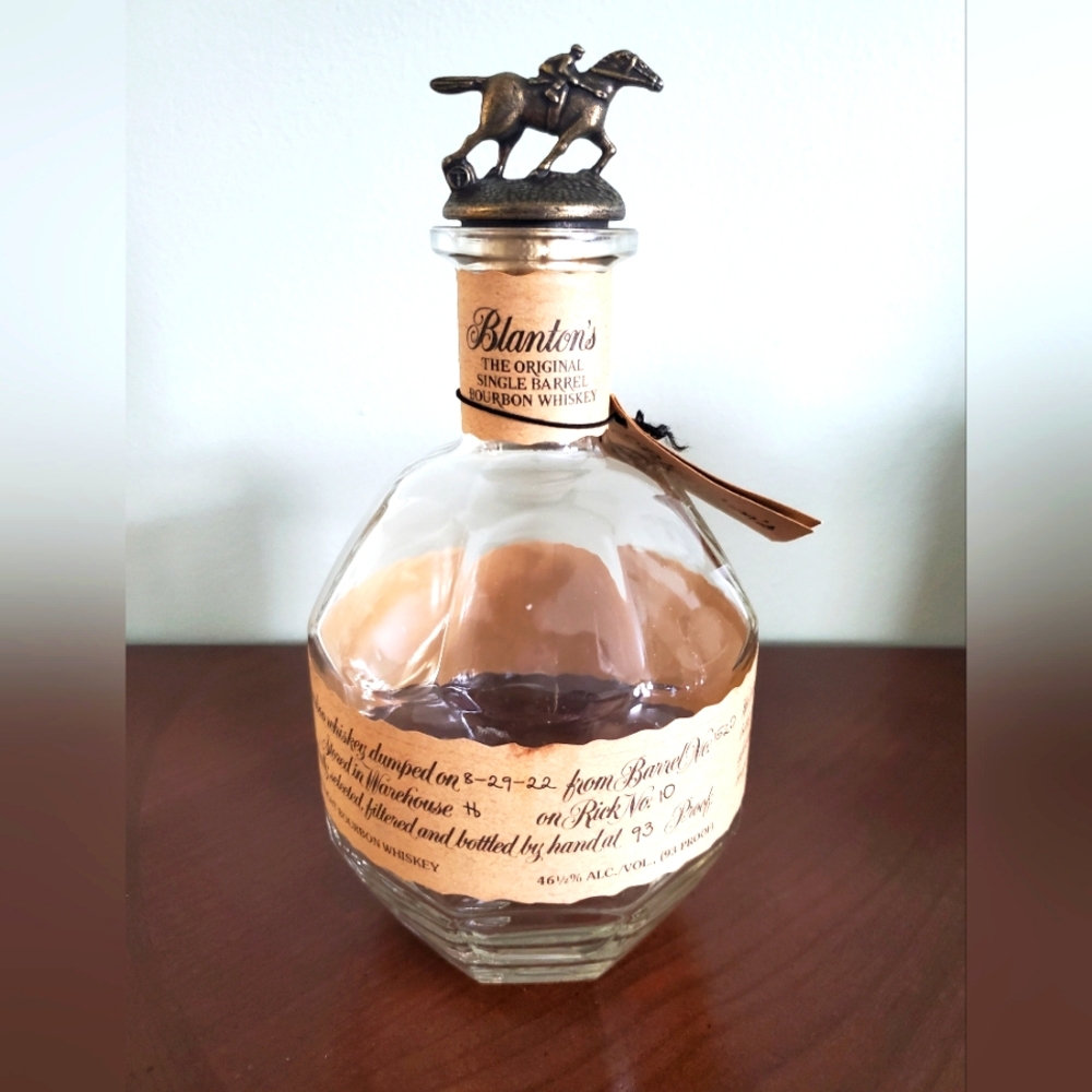 Blanton's Bourbon Whiskey Bottle with Horse 'T' cork stopper